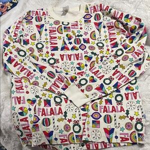 Hanna Andersson men’s fa la la matching family pajama top like new